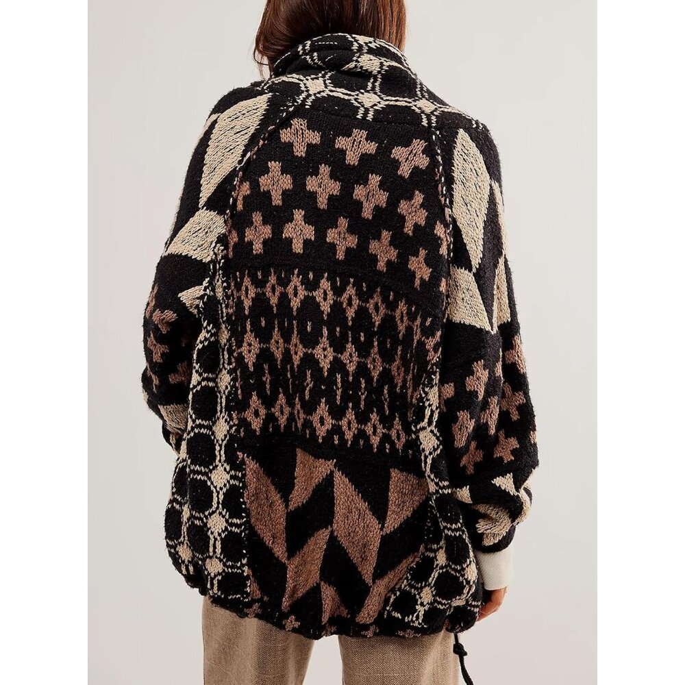 Cardigan Sweaters for Women Button Down Shawl Collar Oversized Sweater Coats Y2k - Picture 2 of 3